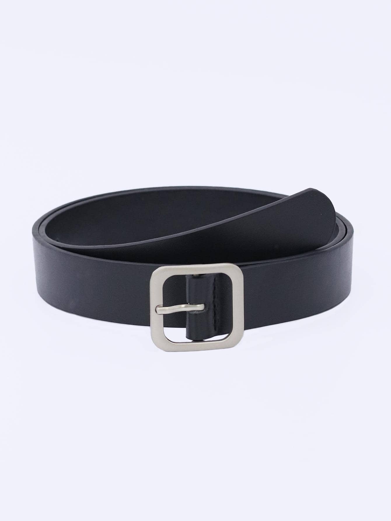 方形扣皮帶 - 黑色 - 查看 1