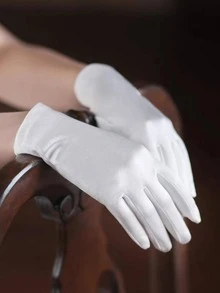 Găng tay chi tiết xếp nếp chắc chắn - trắng - Xem 5