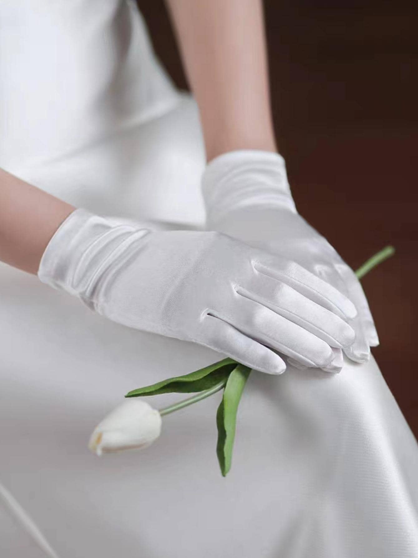 Găng tay chi tiết xếp nếp chắc chắn - trắng - Xem 1