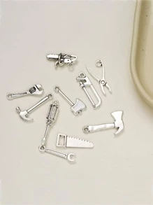 10pcs Women Tool Design DIY Keychain Accessory - Silver - View 3