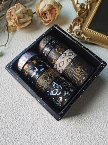 10卷混合圖案和紙多用途膠帶適用於DIY手掌裝飾用品 - 彩色 - 查看 2