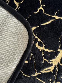3 pièces Set de tapis de bain en peluche texturé marbre, tapis de bain antidérapant en polyester créatif pour la salle de bain, la maison, la décoration extérieure, le paillasson d'été, les accessoires de salle de bain, la rentrée scolaire