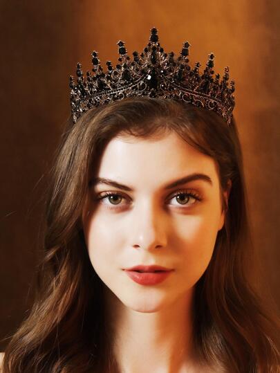 1pc Women's Classic Ball Tiara Headband, Fashionable Decoration Headband Suitable For Multiple Occasions, Dark Gothic Crown. Valentine's Day Accessories