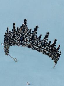 1件装女士经典舞会皇冠头饰发箍，时尚装饰发箍，适合多种场合，暗黑哥特式皇冠。情人节配饰