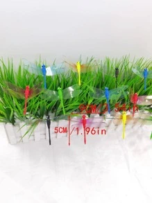 10入組/套蜻蜓形狀裝飾花園卡通塑膠家居飾品適用於花園 - 彩色 - 查看 5