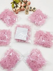 100入組/套PVC時尚星形設計夜光牆貼適用於家庭裝飾用品 - 粉色 - 查看 1