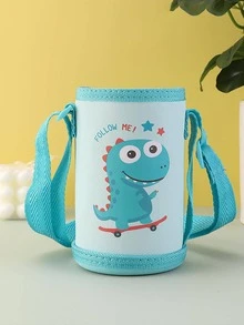 1pc Cute Cartoon Printed Cup Sleeve, Insulated Cup Cover For Student’s Hand-held Cup - White - View 6