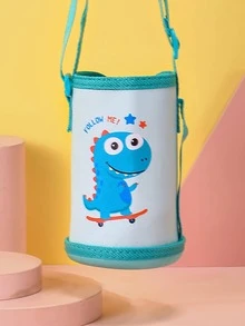 1pc Cute Cartoon Printed Cup Sleeve, Insulated Cup Cover For Student’s Hand-held Cup - White - View 5