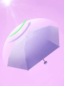 1入組紫色現代防曬便攜自動緊湊型折疊傘 - 淡紫色 - 查看 3