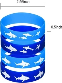 4 cái/bộ Vòng tay trang trí hình cá mập - Màu xanh lam - Xem 3