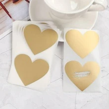 50 piezas/set dorado Love en forma de Tarjeta simple multipropósito Pegatina para fiesta - Dorado - Ver 1