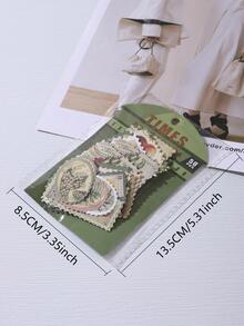 Bộ 50 Thiết Kế Tem Họa Tiết Hoa Miếng Dán, Vintage Miếng Dán Trang Trí Đa Năng Cho Thủ Công DIY, Tay Tài Khoản, Trang Trí - Nhiều màu - Xem 5