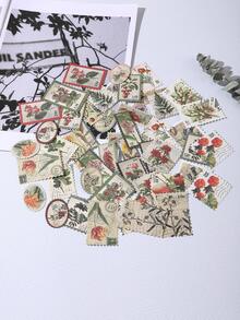 Bộ 50 Thiết Kế Tem Họa Tiết Hoa Miếng Dán, Vintage Miếng Dán Trang Trí Đa Năng Cho Thủ Công DIY, Tay Tài Khoản, Trang Trí - Nhiều màu - Xem 4