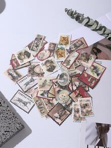 Bộ 50 Thiết Kế Tem Họa Tiết Mèo Miếng Dán, Vintage Miếng Dán Trang Trí Đa Năng Cho Thủ Công DIY, Tay Tài Khoản, Trang Trí - Nhiều màu - Xem 4