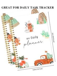 Trees 1 sổ ghi chép kế hoạch hàng tuần hoa nhật ký mục tiêu chương trình nghị sự để tăng năng suất của bạn với tính năng theo dõi thói quen - Đỏ - Xem 3