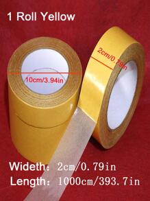 1/2捲黃色膠帶，雙面網狀纖維布膠帶具有強力附著力，適用於家庭使用，耐水性，可拆卸（2厘米） - 黃色 - 查看 2