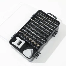 1set Iron Alloy Screwdriver Set, Minimalist 115 In 1 Multifunction Phone Repair Screwdriver Set For Household - Black - View 3