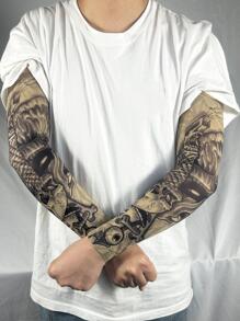 Men Skull Print Arm Sleeves - Multicolor - View 1