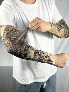Men Skull Print Arm Sleeves - Multicolor - View 2