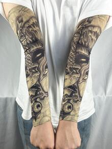 Men Skull Print Arm Sleeves - Multicolor - View 5