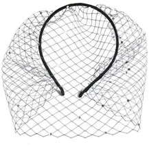 1入組女性黑色人造珍珠裝飾頭紗新娘髮箍適合婚禮派對 - 黑色 - 查看 2