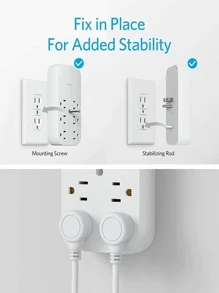 Anker Outlet Extender and USB Wall Charger, 6 Outlets and 2 USB Ports, 20W USB C Power Delivery High-Speed Charging iPhone 12/ iPhone 12 Pro, Multi-Plug for College Dorm Rooms, Home, and Office