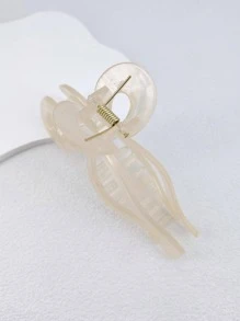 1入組13cm蝴蝶結塑膠髮爪適合女士,適用於日常使用 - 米色 - 查看 4