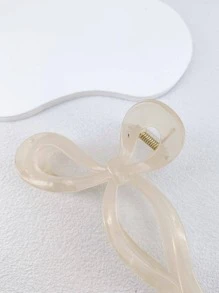 1入組13cm蝴蝶結塑膠髮爪適合女士,適用於日常使用 - 米色 - 查看 5