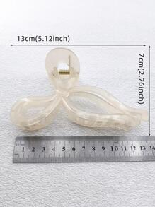 1入組13cm蝴蝶結塑膠髮爪適合女士,適用於日常使用 - 米色 - 查看 3