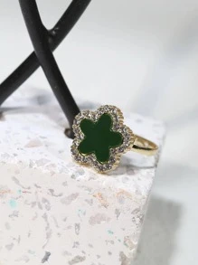 Nhẫn Trang Trí Đá Cubic Zirconia - Màu xanh lá cây đậm - Xem 4