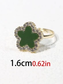 Nhẫn Trang Trí Đá Cubic Zirconia - Màu xanh lá cây đậm - Xem 6