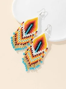 釘珠流蘇耳墜 - 彩色 - 查看 2
