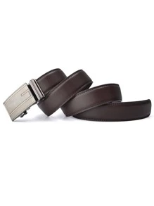 1入組男士棕色的金屬扣商業皮帶適用於日常生活 - 棕色 - 查看 3