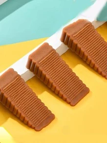 1pc PVC Door Stop, Modern Brown Punch-free Door Stop Holder For Home