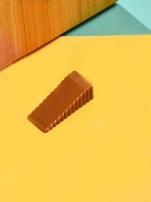 1pc PVC Door Stop, Modern Brown Punch-free Door Stop Holder For Home