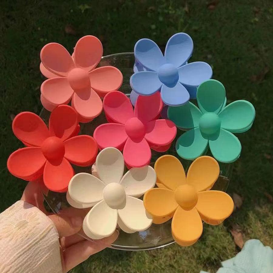 7入組女性花朵設計時尚髮爪適用於頭髮裝飾用品