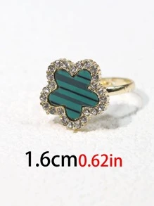 方晶鋯石裝飾圓環 - 綠色 - 查看 5