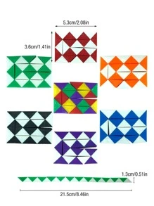 1入魔術貪食蛇魔方玩具,減壓、緩解焦慮、减压和降噪玩具-適用於生日、復活節、教育課堂和派對禮物 - 紅色 - 查看 6