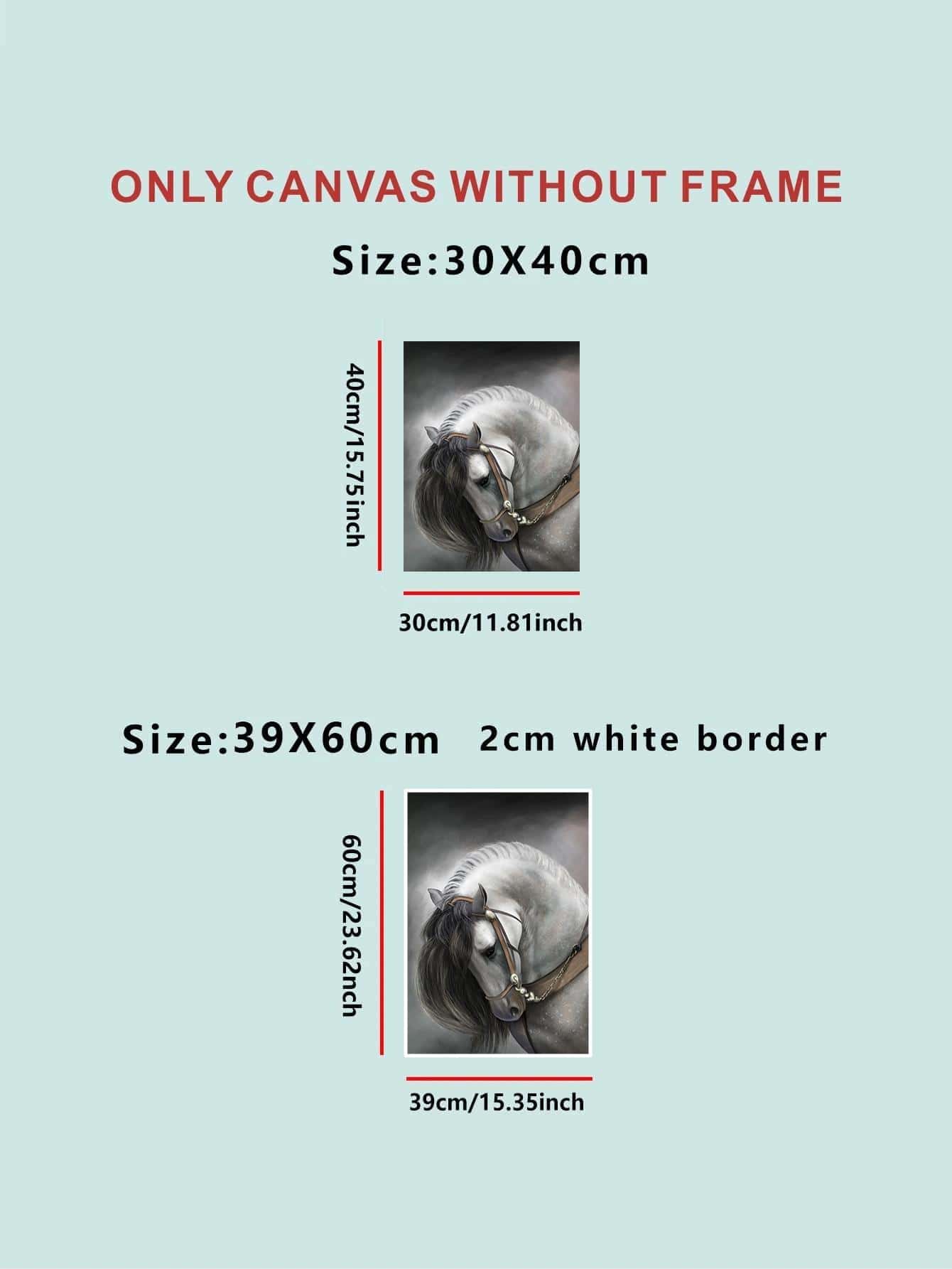 1pc Horse Pattern Unframed Painting, Creative Synthetic Fiber