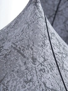 1pc Geometric Pattern Stretchy Chair Slipcover, Modern Polyester Dining Chair Cover For Home - Grey - View 6