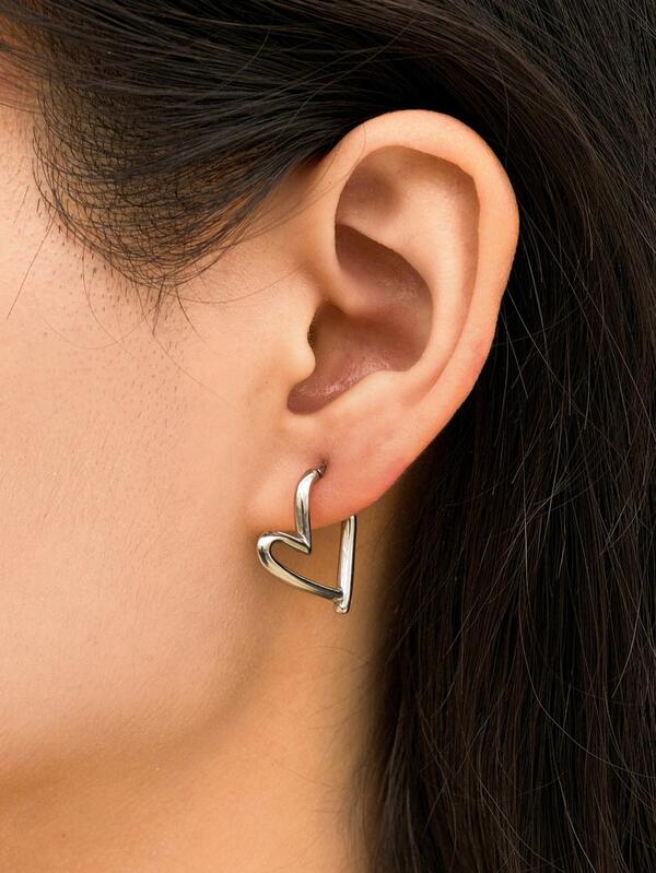 Heart Design Hoop Earrings