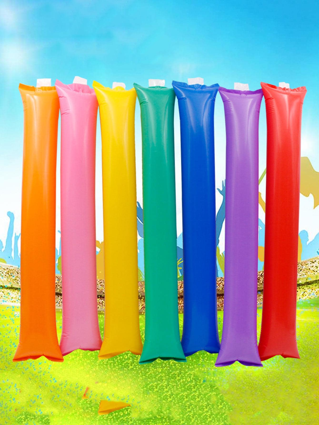 4pcs Random Color Inflatable Cheer Stick - Multicolor - View 1