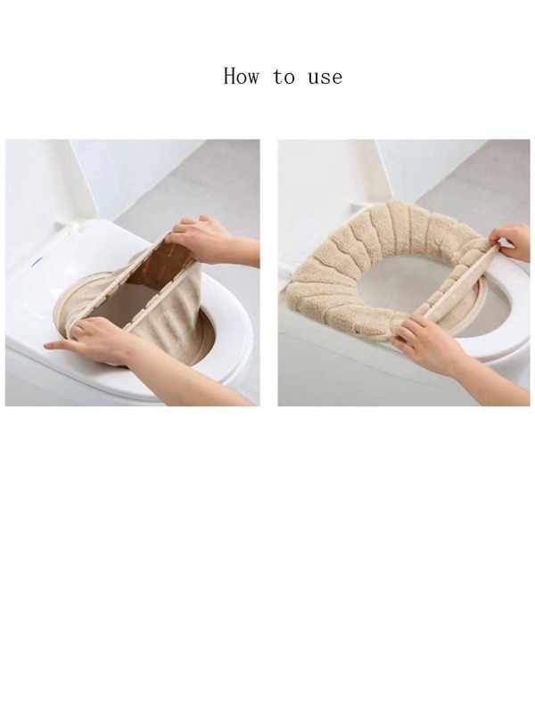 1pc Plain Fuzzy Toilet Seat Cover SHEIN USA