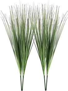 2入組人造植物用於家居裝飾現代塑料假植物 - 綠色 - 查看 4