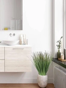 2入組人造植物用於家居裝飾現代塑料假植物 - 綠色 - 查看 6