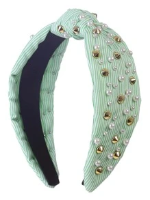 1入組女性珍珠和鉚釘裝飾時尚髮箍適用於頭髮裝飾用品 - 彩色 - 查看 3