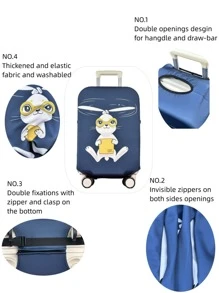 1 Polyester Hành Lý Bụi, Hoạt Hình Dễ Thương Họa Tiết Thỏ Du Lịch Bảo Vệ Cho Du Lịch - Nhiều màu - Xem 2