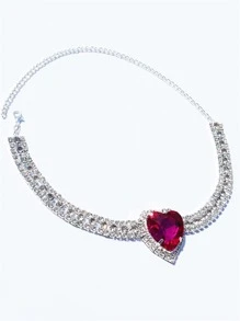 Halsband Strass, Herz Dekor