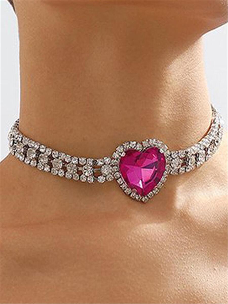 Halsband Strass, Herz Dekor