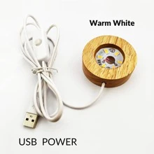 1入組木燈展示底座木頭數顯底座水晶玻璃燈底座支撐架木數顯 - 黃色 - 查看 2